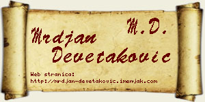Mrđan Devetaković vizit kartica